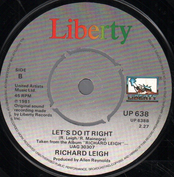 Richard Leigh - Right From The Start - 7 Inch