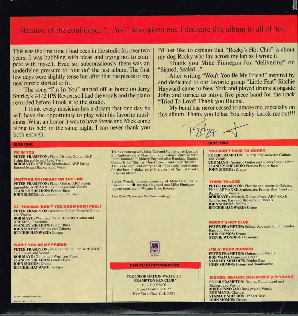 Peter Frampton - I'm In You - Lp