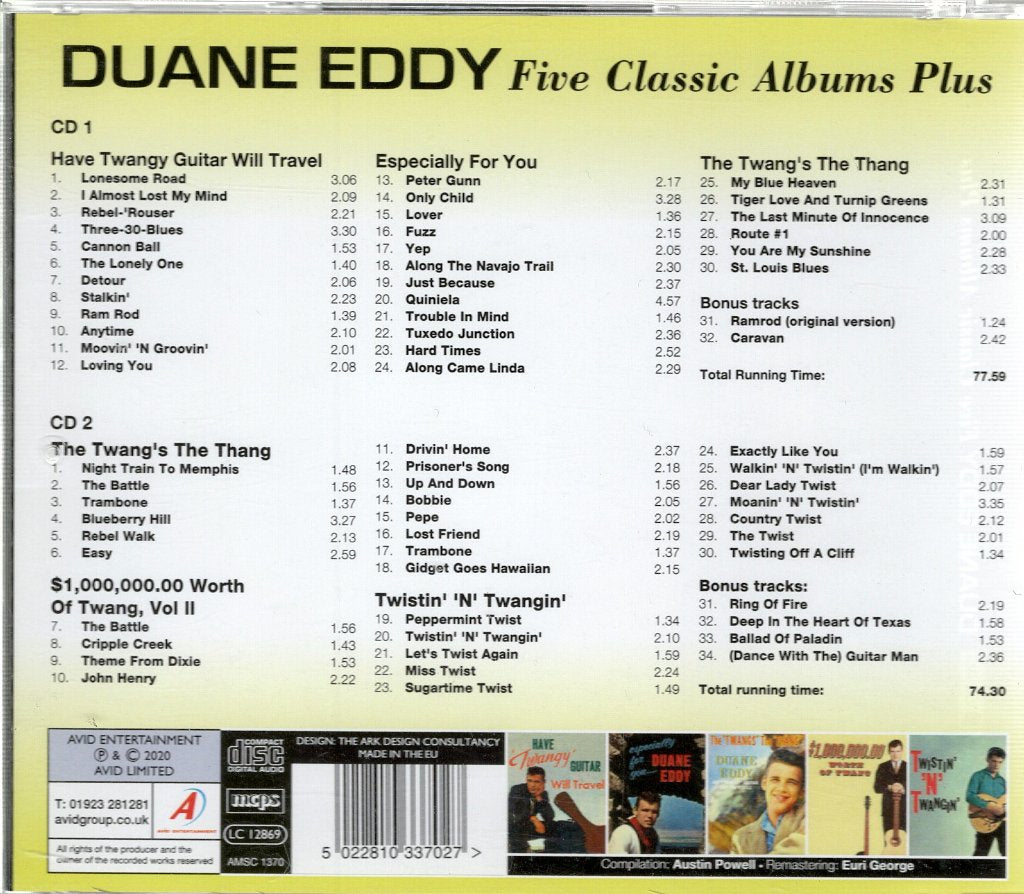 Duane Eddy - Five Classic Albums Plus... - Double Cd