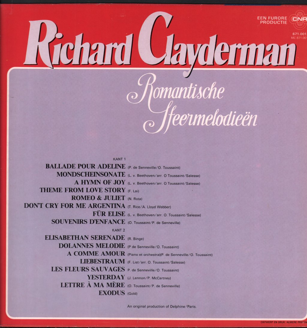 Richard Clayderman - Romantische Sfeermelodieen - Lp