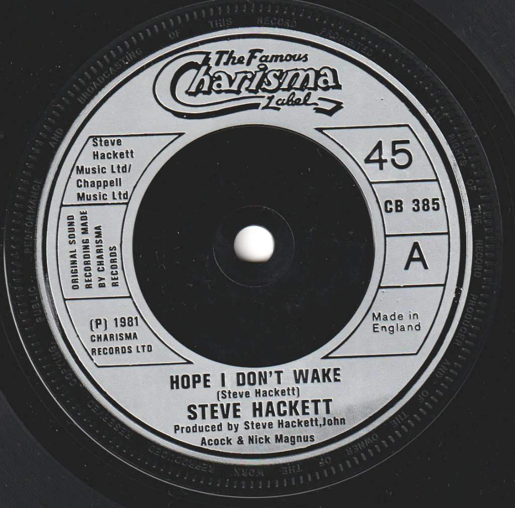 Steve Hackett - Hope I Don't Wake - 7 Inch