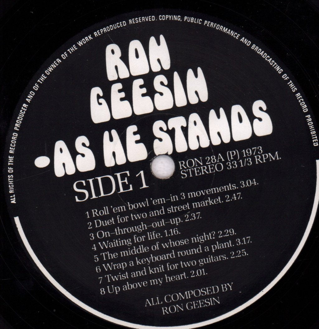 Ron Geesin - As He Stands - Lp