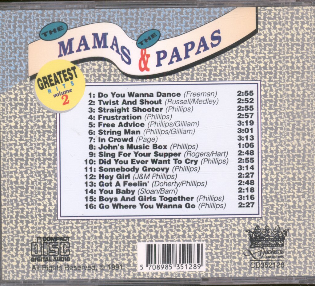 Mamas & The Papas - Greatest Hits Volume 2 - Cd
