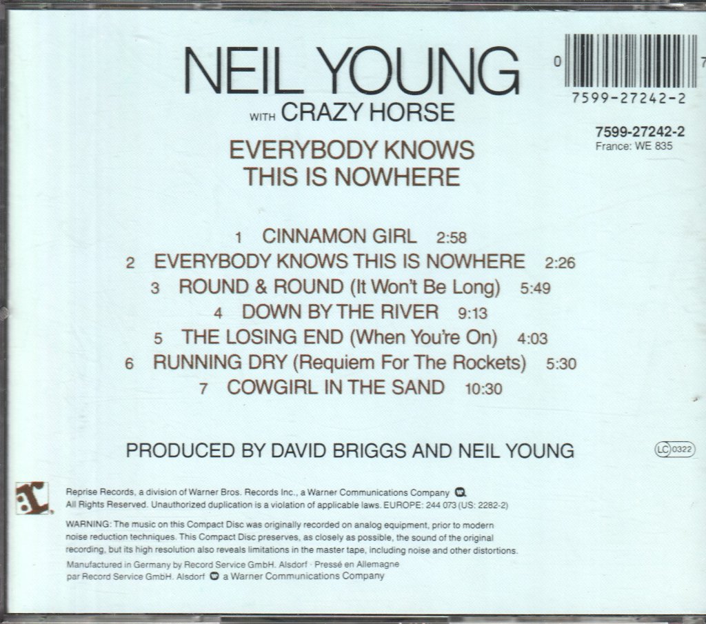 Neil Young - Everybody Knows This Is Nowhere - Cd
