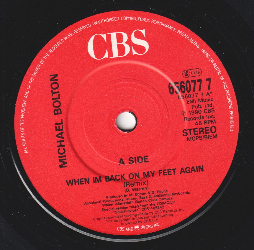 Michael Bolton - When I'm Back On My Feet Again - 7 Inch