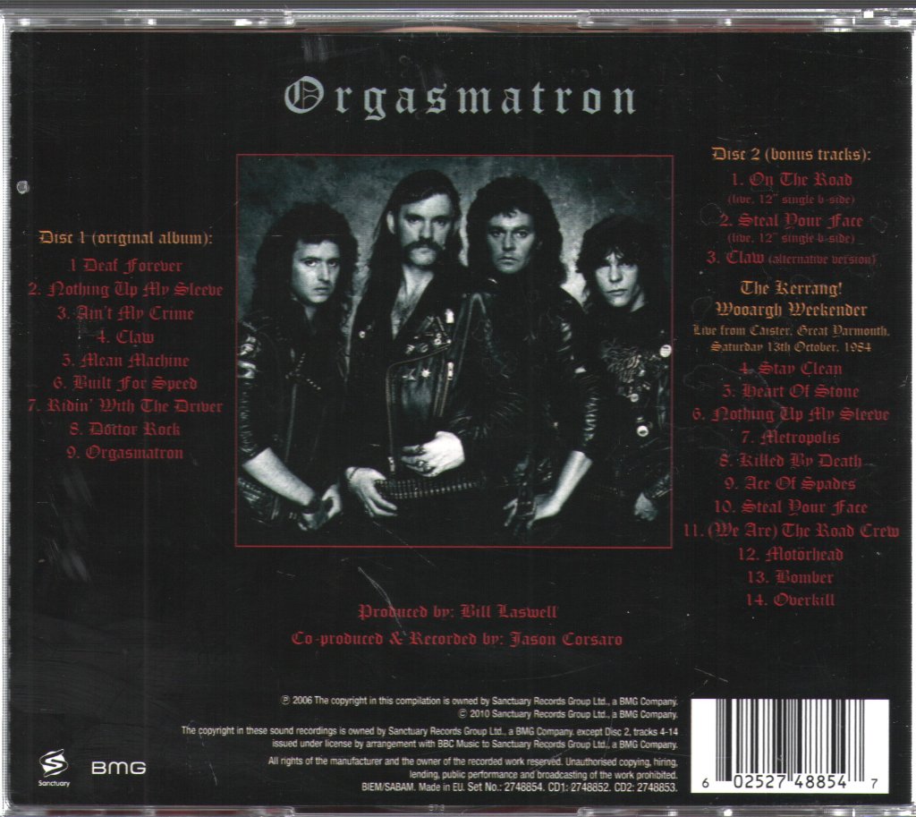 Motorhead - Orgasmatron - Cd