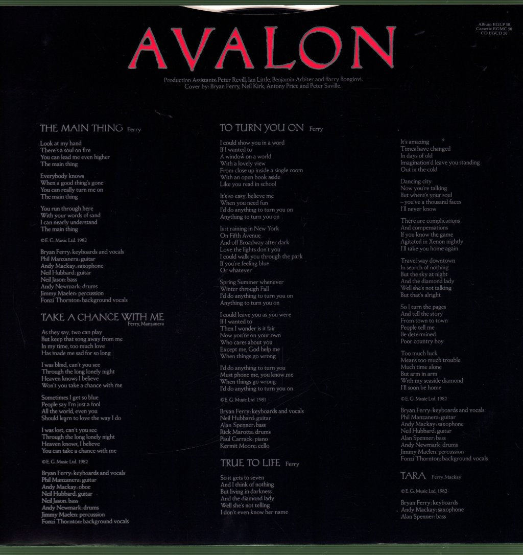 Roxy Music - Avalon - Lp