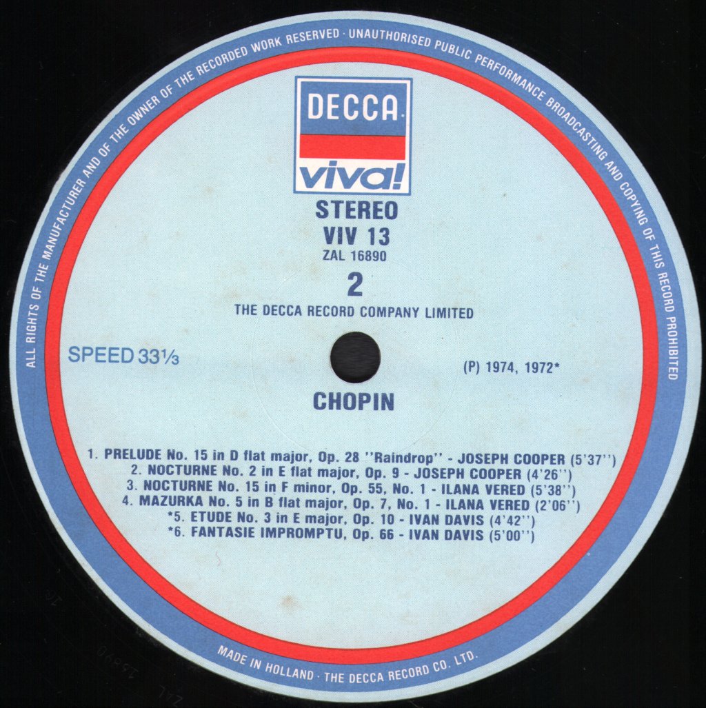 Various Artists - Chopin Favourite Piano Pieces - Lp