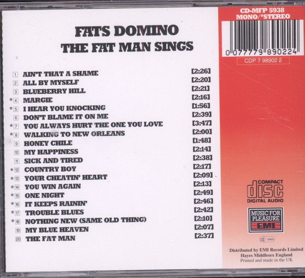 Fats Domino - Fat Man Sings - Cd
