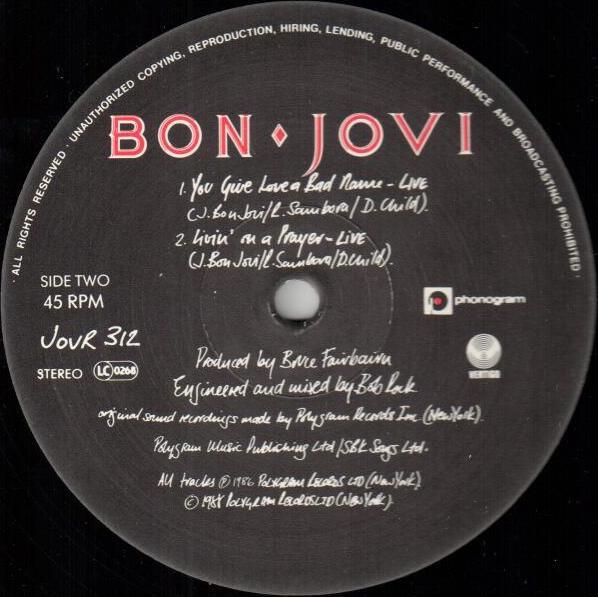 Bon Jovi - Bad Medicine - 12 Inch