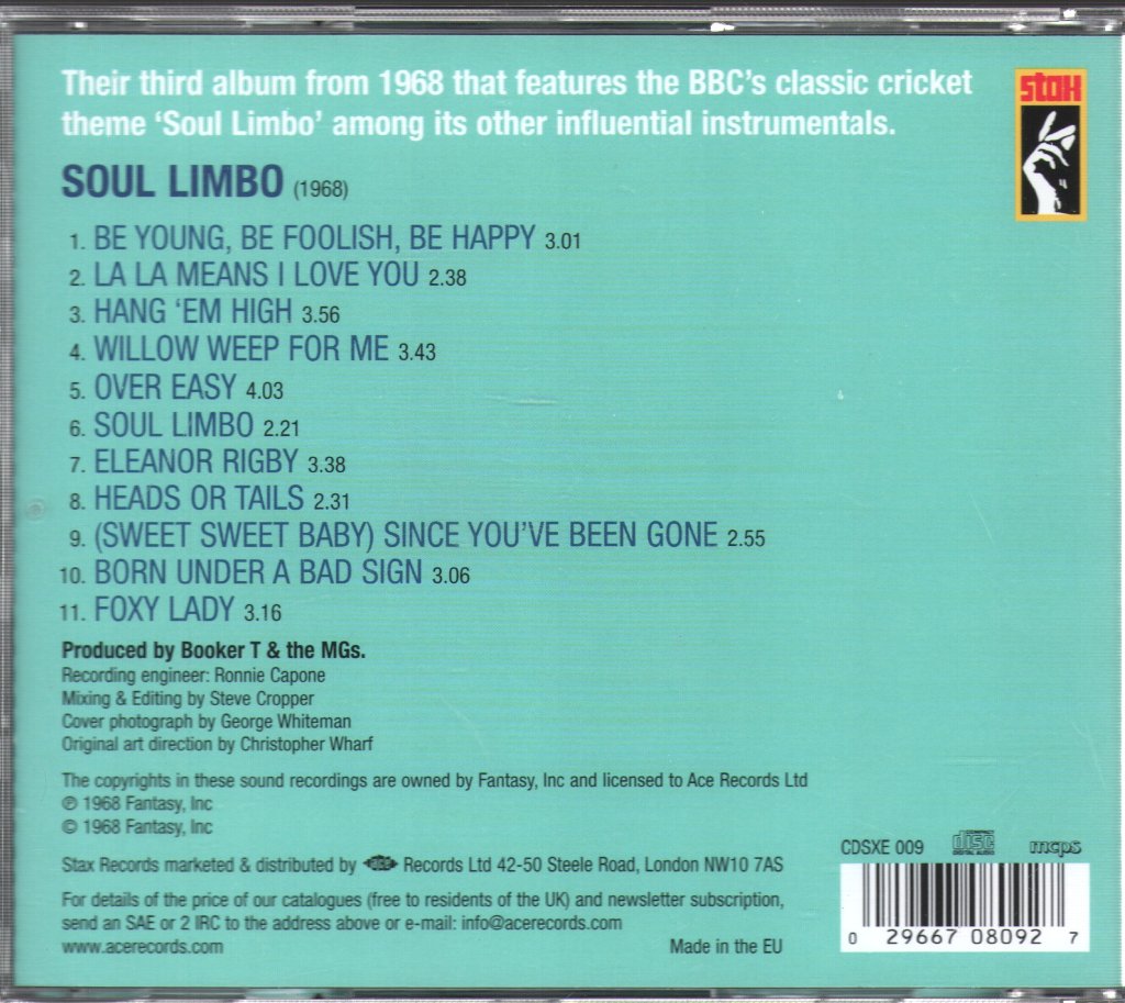 Booker T & The MG's - Soul Limbo - Cd