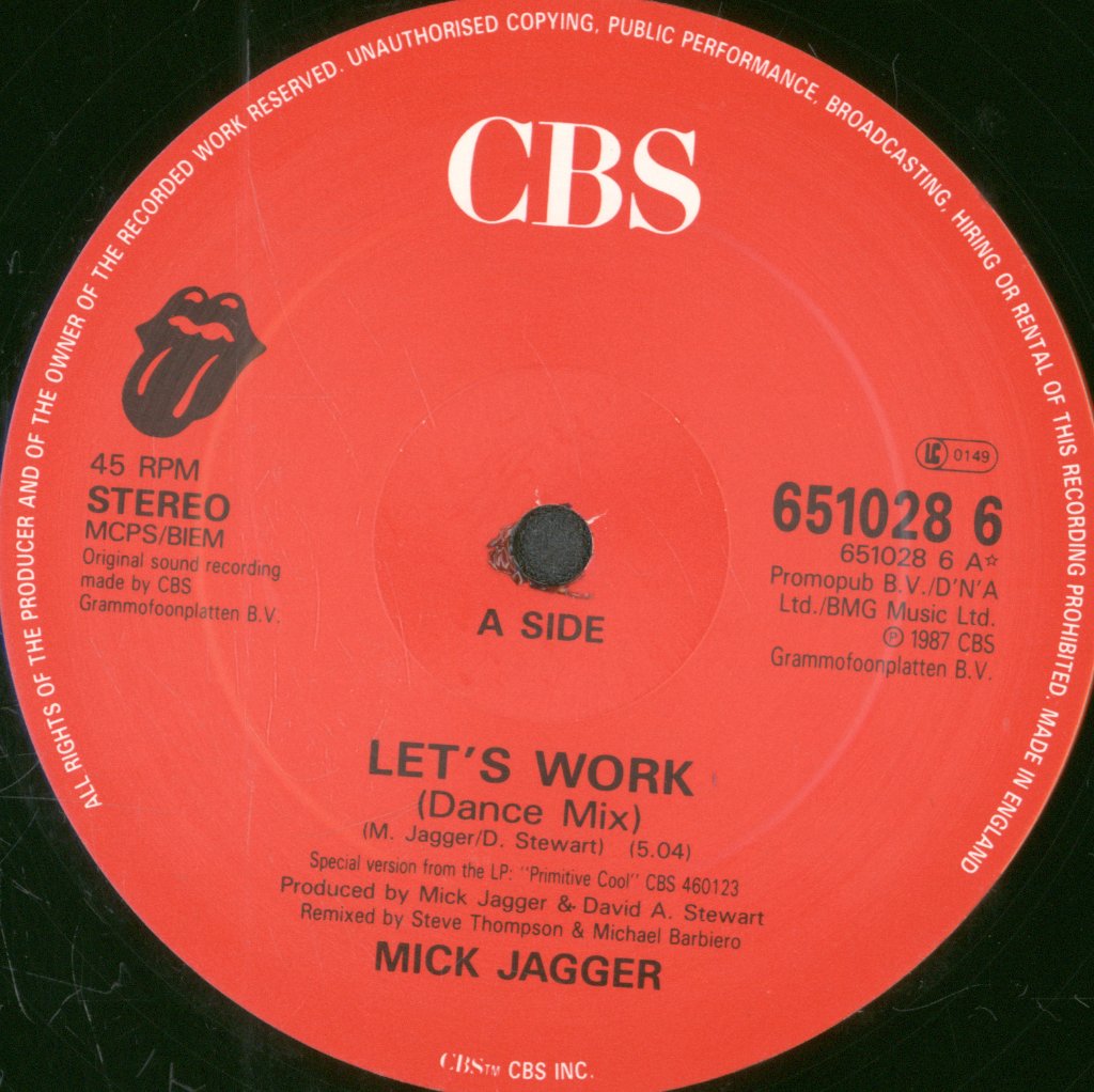 Mick Jagger - Let's Work - 12 Inch