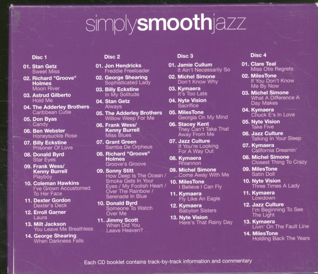 Various Artists - Simply Smooth Jazz (4 CD's Of Essential Smooth Jazz) - Cd Set