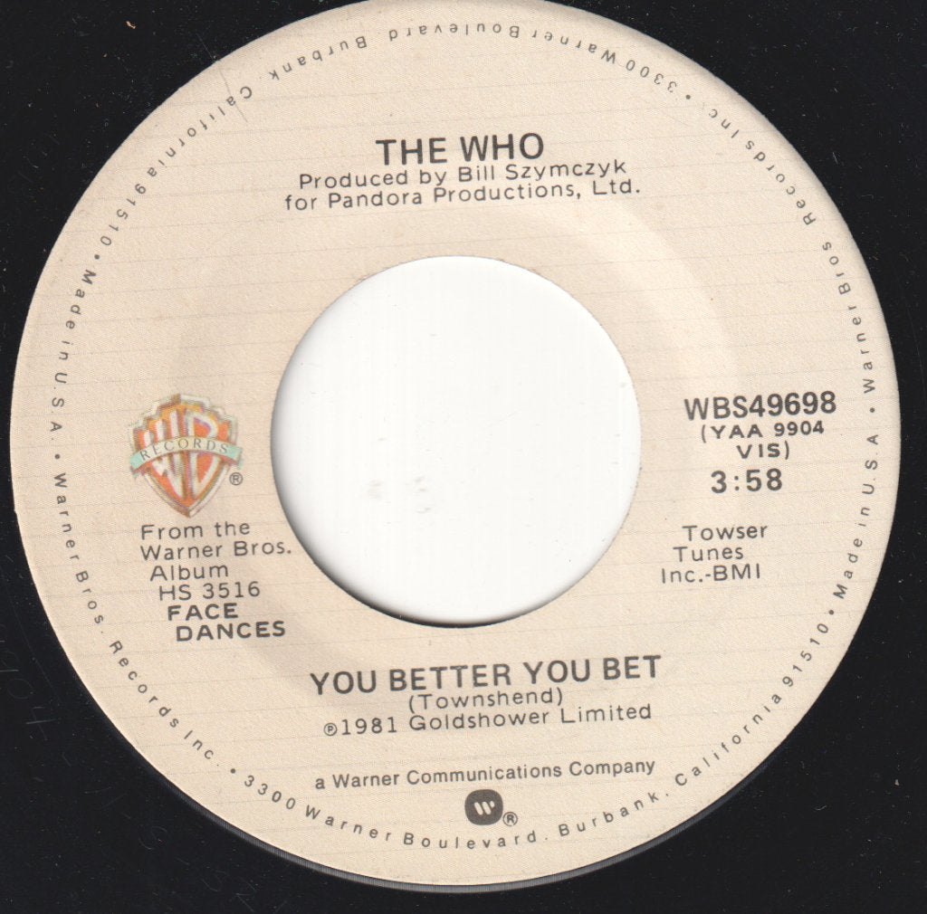 Who - You Better You Bet - 7 Inch