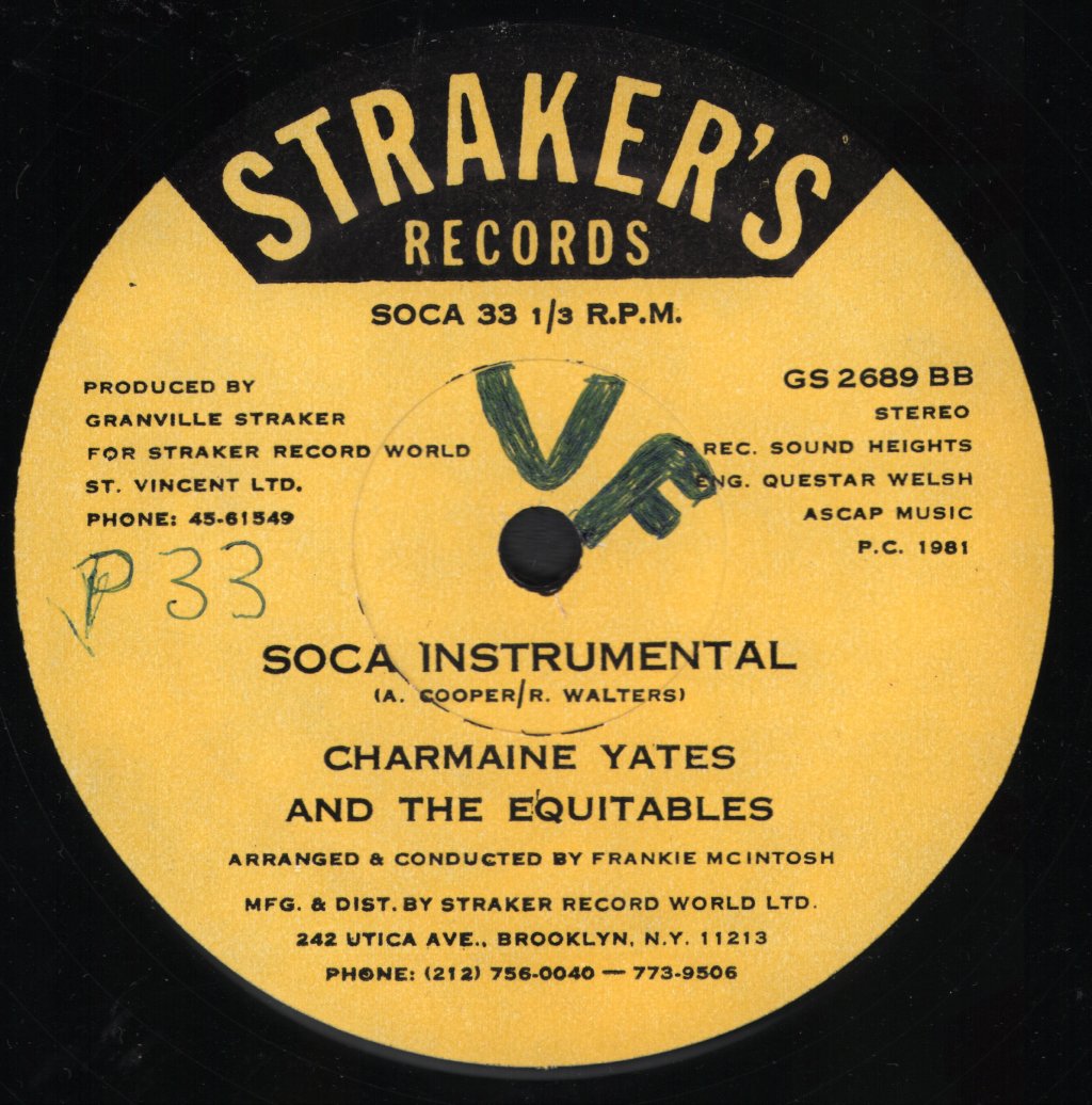 Charmaine Yates And The Equitables - One Draw Soca - 12 Inch