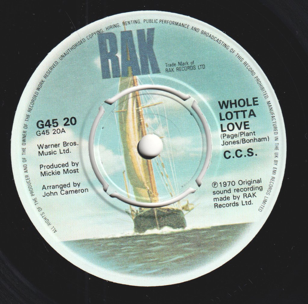 C.C.S. - Whole Lotta Love - 7 Inch