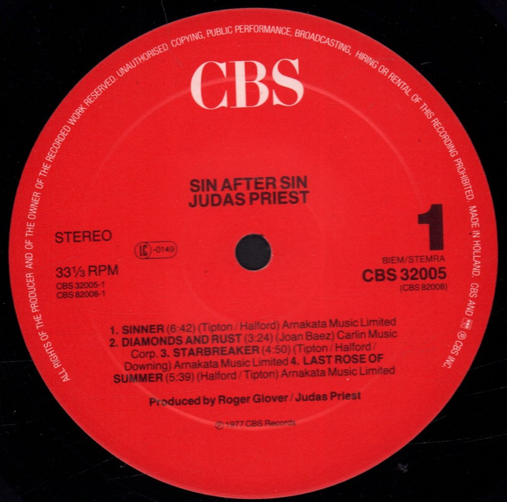 Judas Priest - Sin After Sin - Lp
