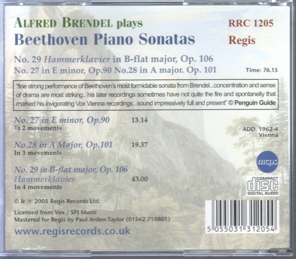 Ludwig Van Beethoven - Hammerklavier Piano Sonatas No.29 Op.106 No.27 Op.90 No.28 Op.101 - Cd