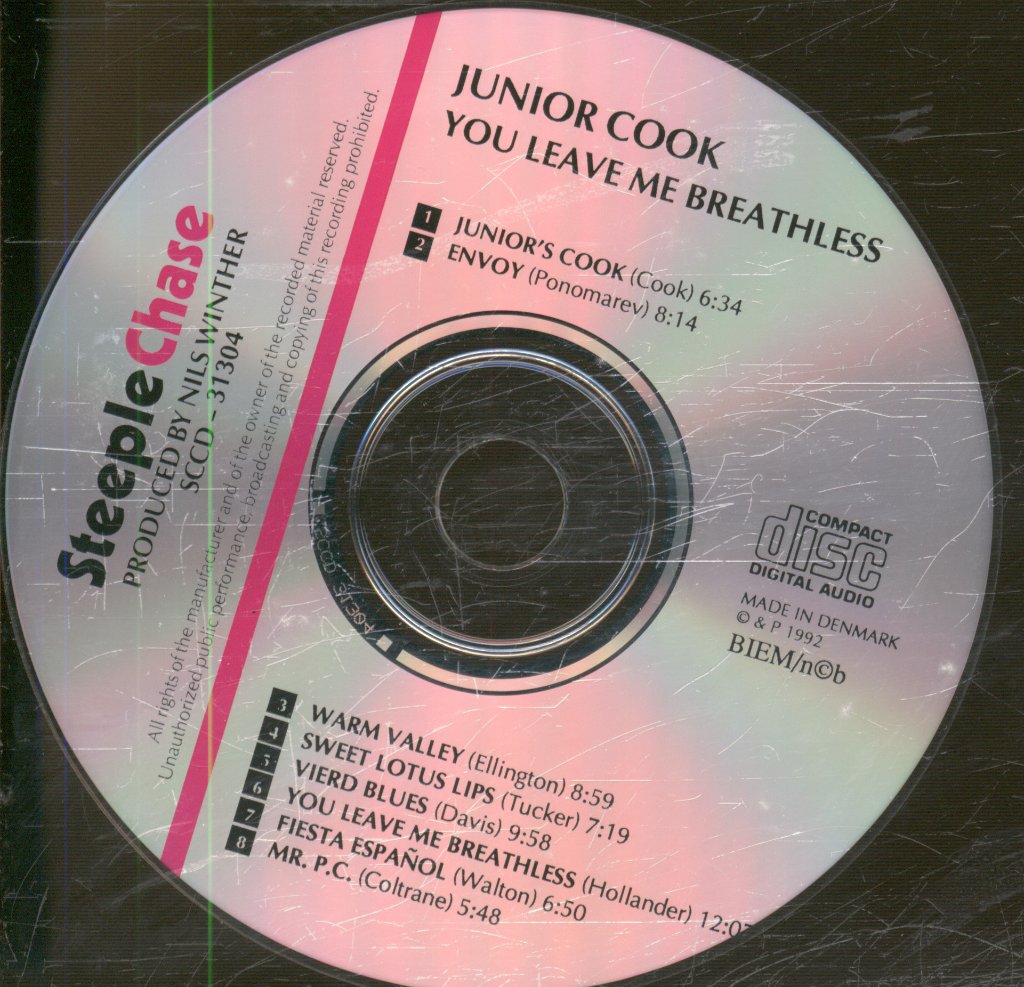 Junior Cook Quintet - You Leave Me Breathless - Cd