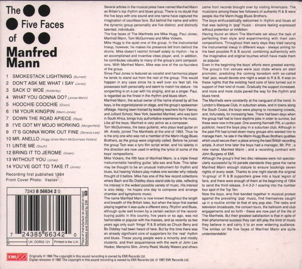 Manfred Mann - Five Faces Of Manfred Mann - Cd