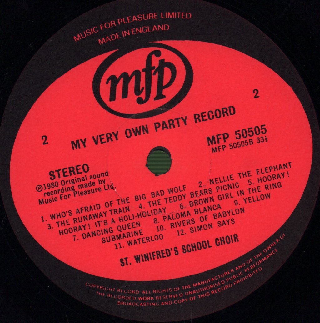 St Winifreds School Choir - My Very Own Party Record - Lp