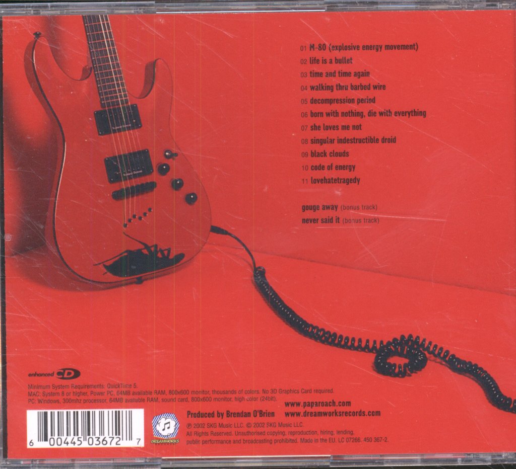 Papa Roach - Lovehatetragedy - Cd