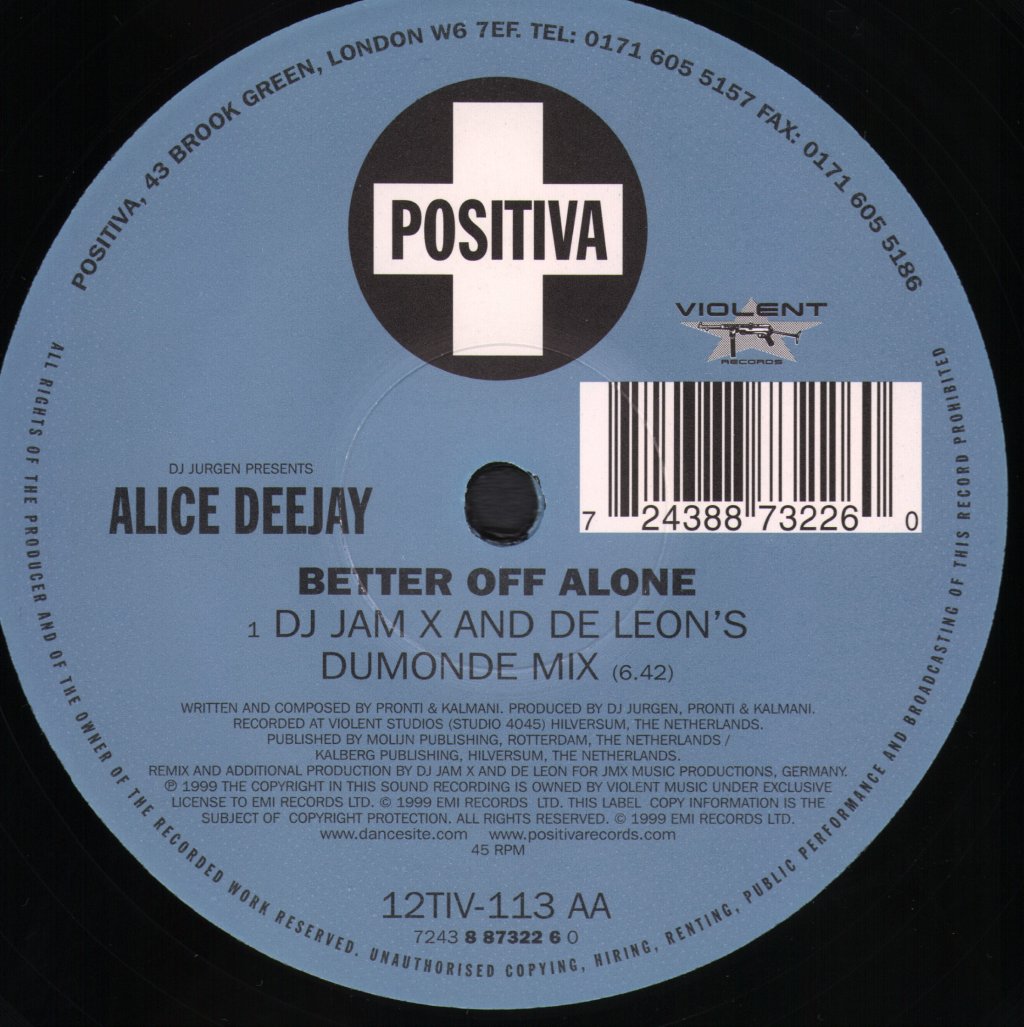 Alice Deejay - Better Off Alone - 12 Inch