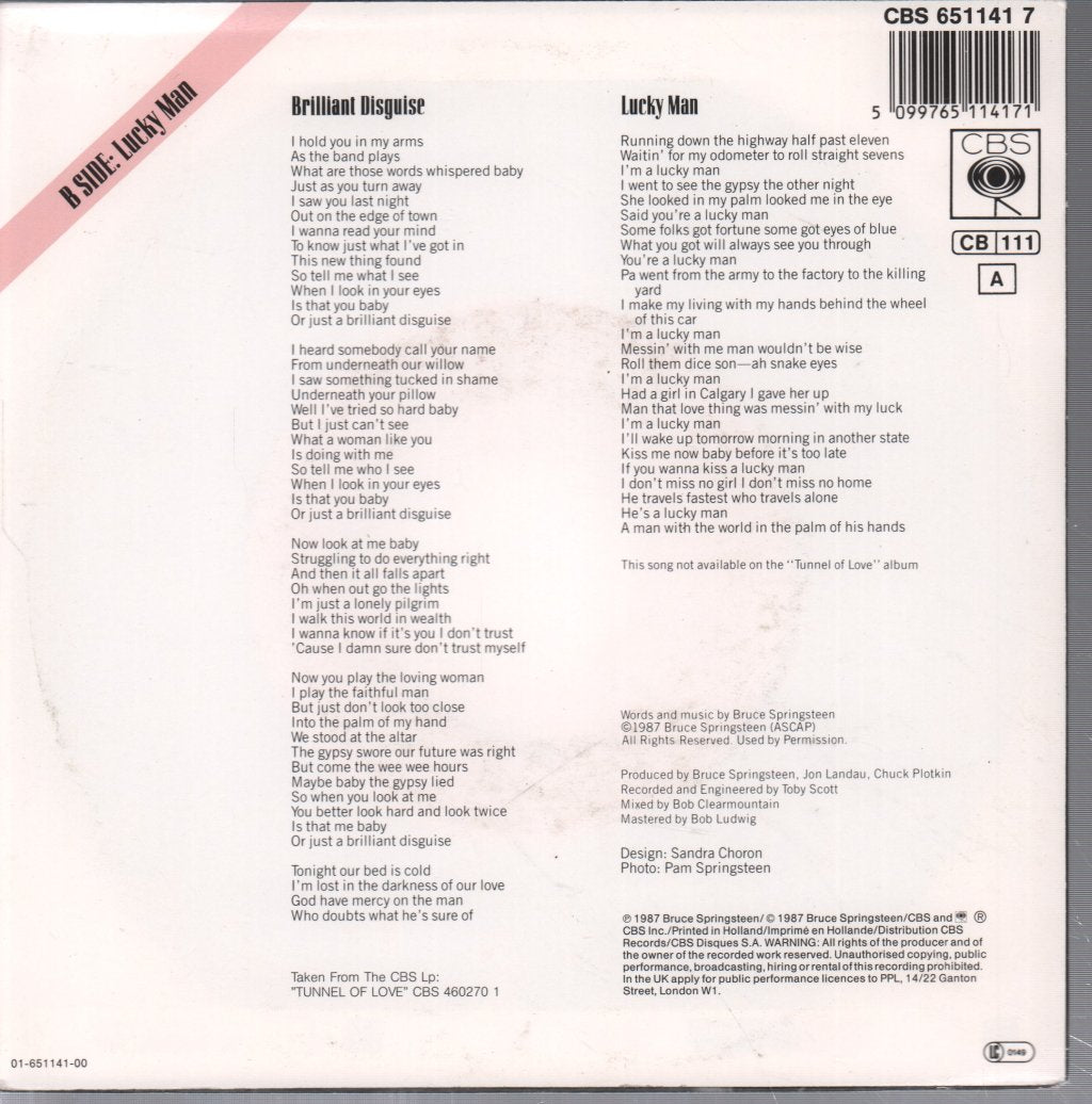 Bruce Springsteen - Brilliant Disguise - 7 Inch