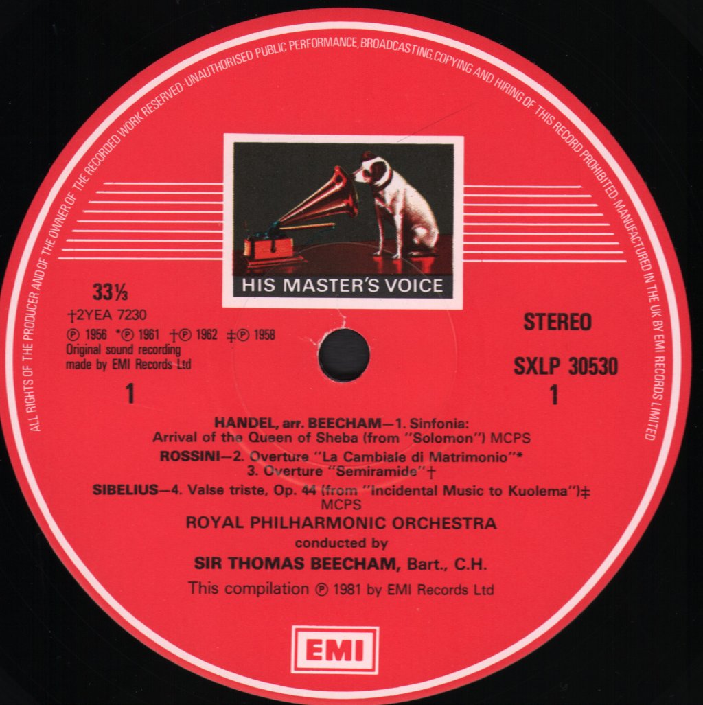 Sir Thomas Beecham / Royal Philharmonic Orchestra - Beecham Favourites - Lp