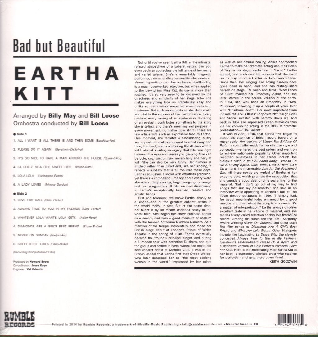 Eartha Kitt - Bad But Beautiful - Lp