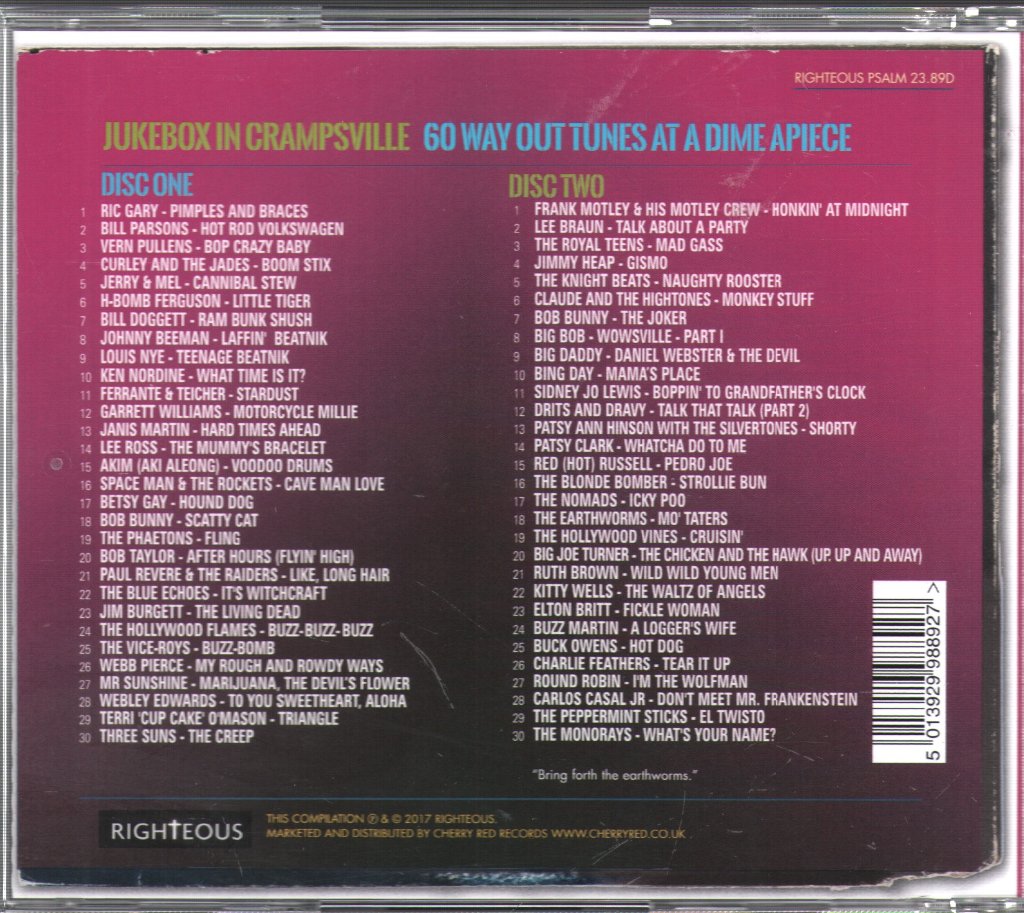 Various Artists - Jukebox In Crampsville (60 Way Out Tunes At A Dime Apiece) - Double Cd