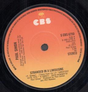 Paul Simon - Stranded In A Limousine - 7 Inch