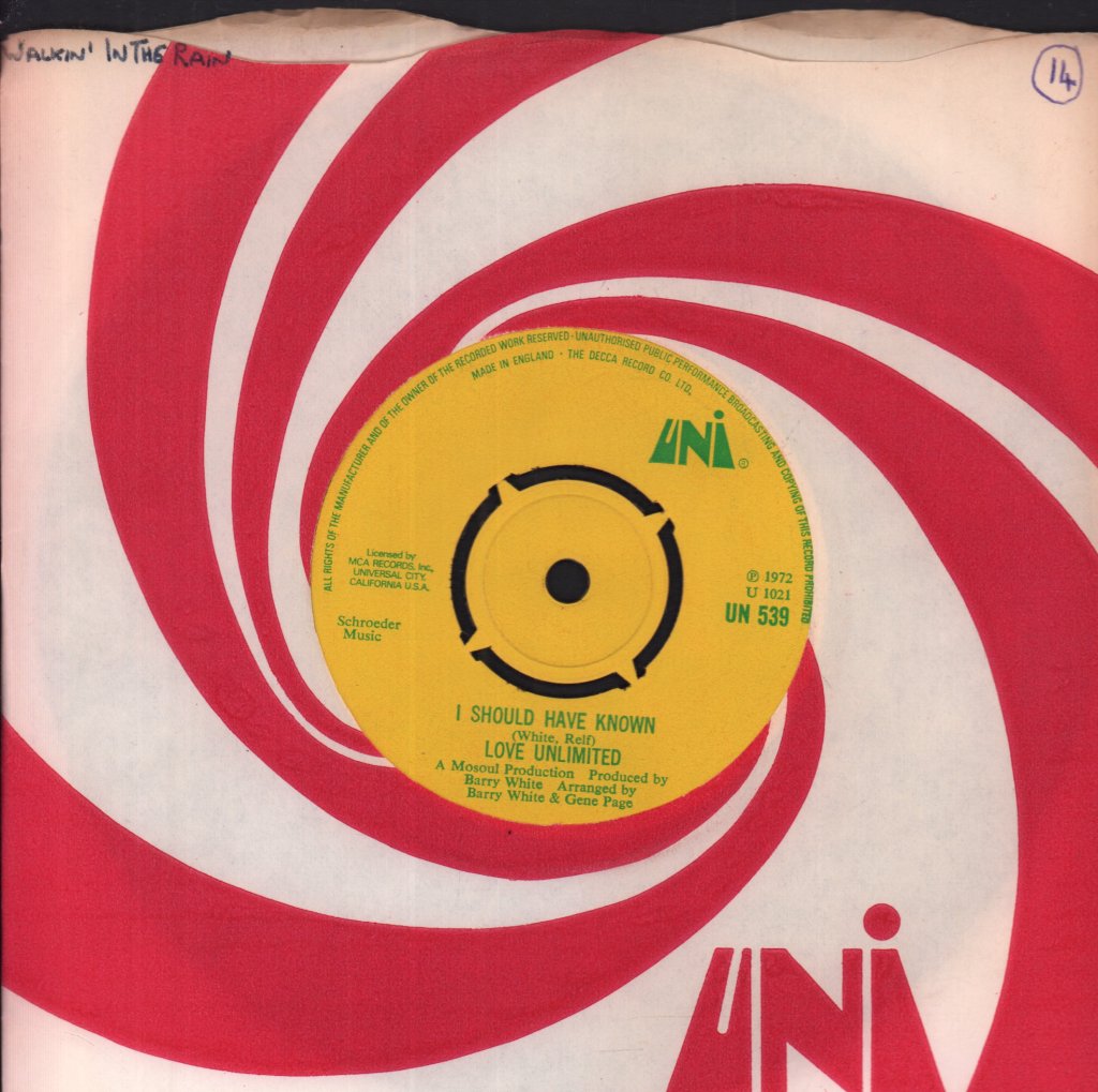 Love Unlimited - Walkin' In The Rain With The One I Love - 7 Inch