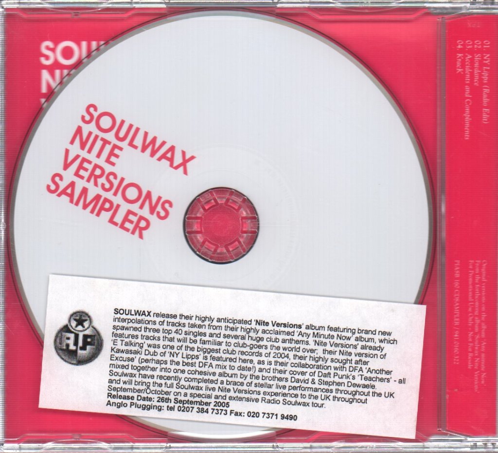 Soulwax - Nite Versions Sampler - Cd
