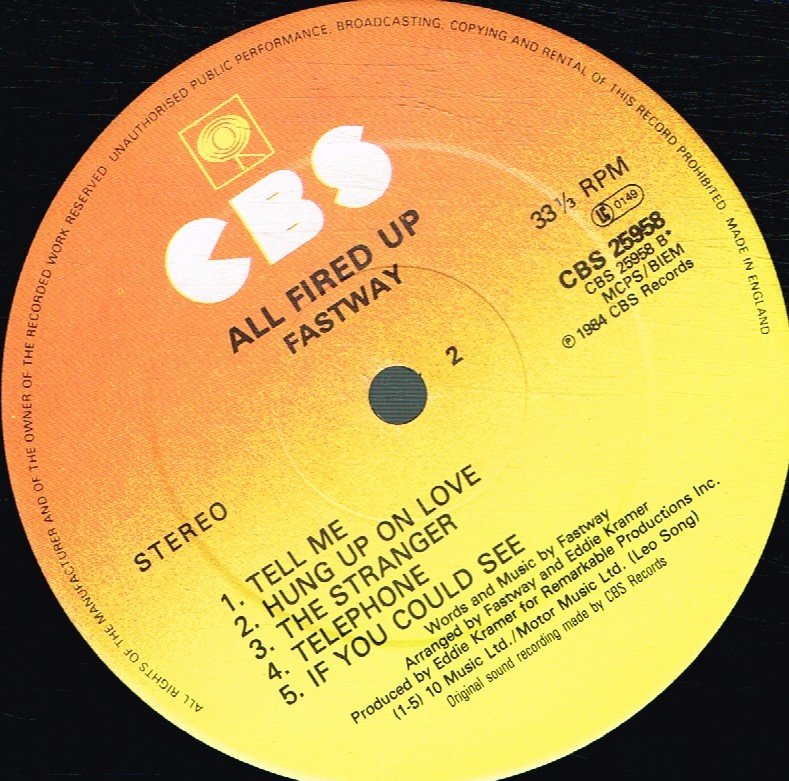 Fastway - All Fired Up - Lp