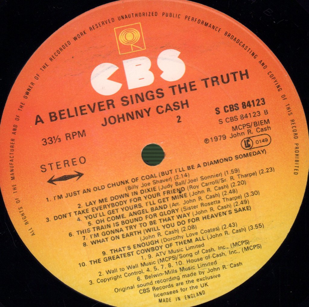 Johnny Cash - A Believer Sings The Truth - Lp