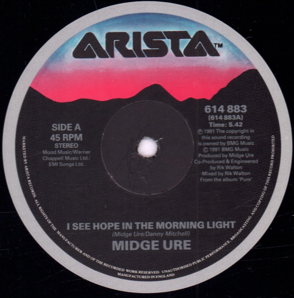 Midge Ure - I See Hope In The Morning Light - 12 Inch