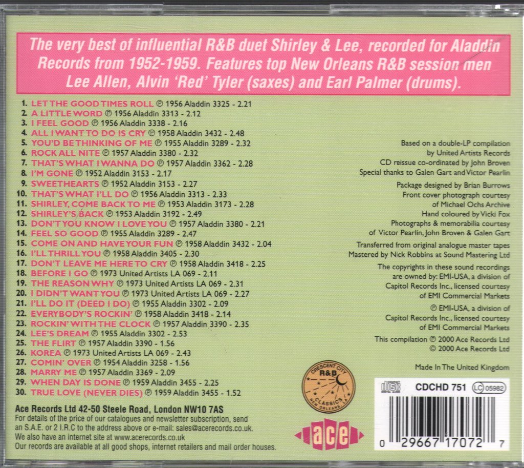 Shirley And Lee - Let The Good Times Roll - Cd