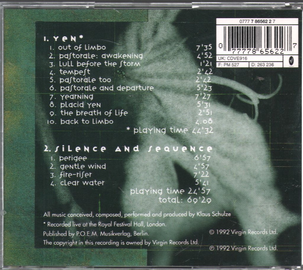 Klaus Schulze - Royal Festival Hall Volume 1 - Cd