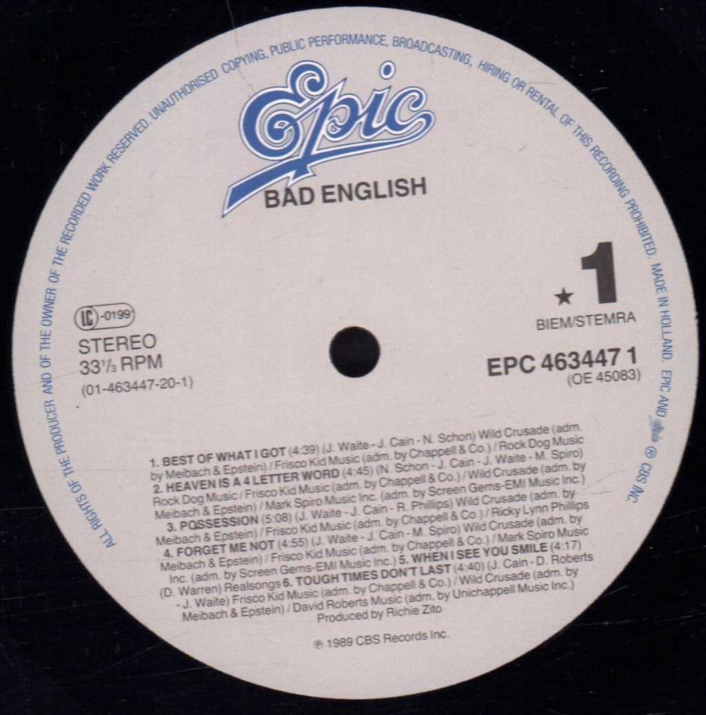 Bad English - Bad English - Lp