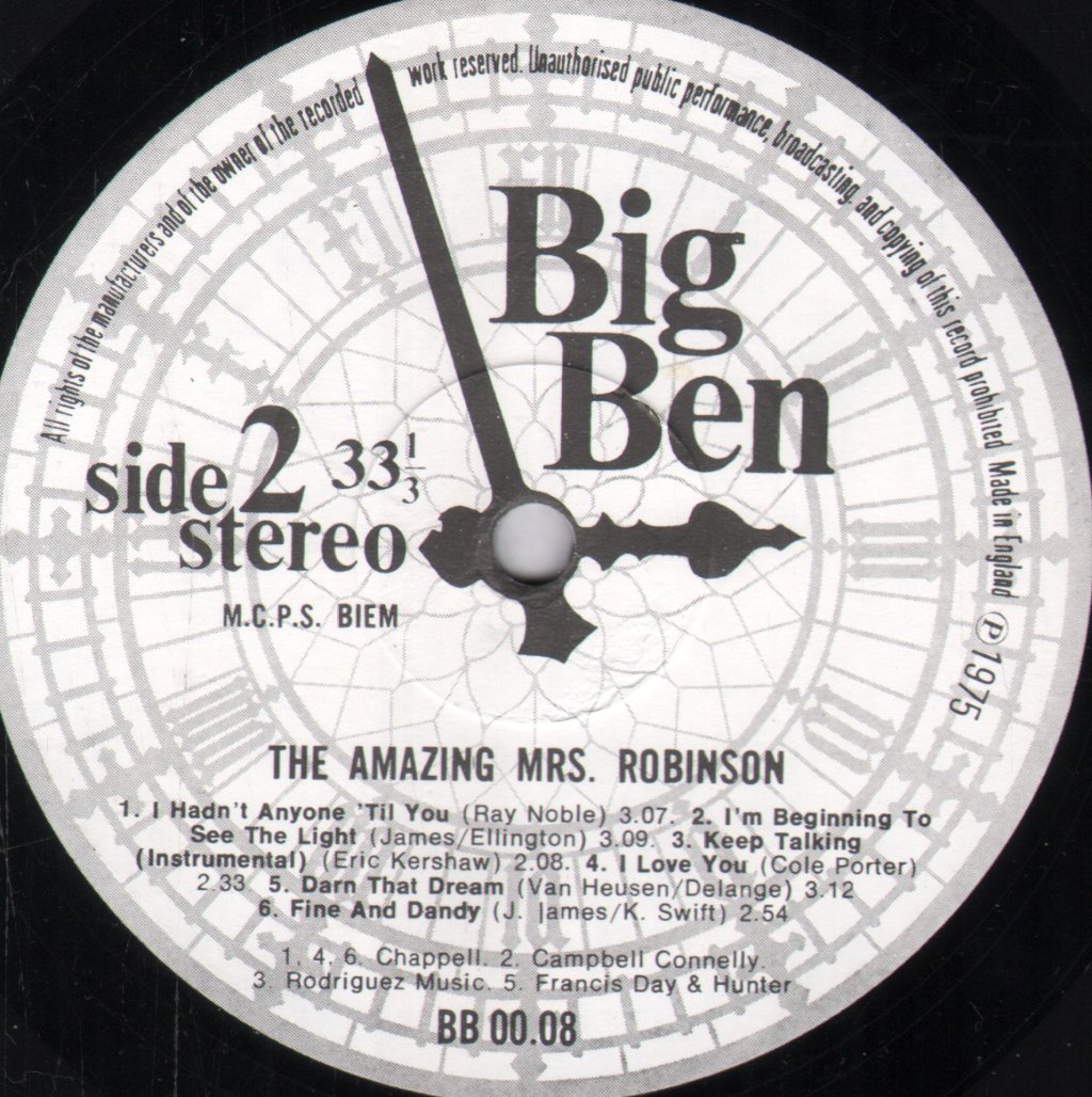 Amazing Mrs Robinson - Sings Gems From The Swing Era - Lp