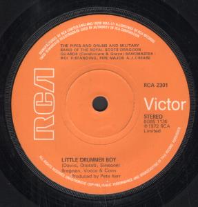 Pipes And Drums And Military Band Of The Royal Scots - Little Drummer Boy - 7 Inch