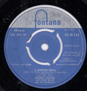 Johnny Mathis - A Certain Smile - 7 Inch