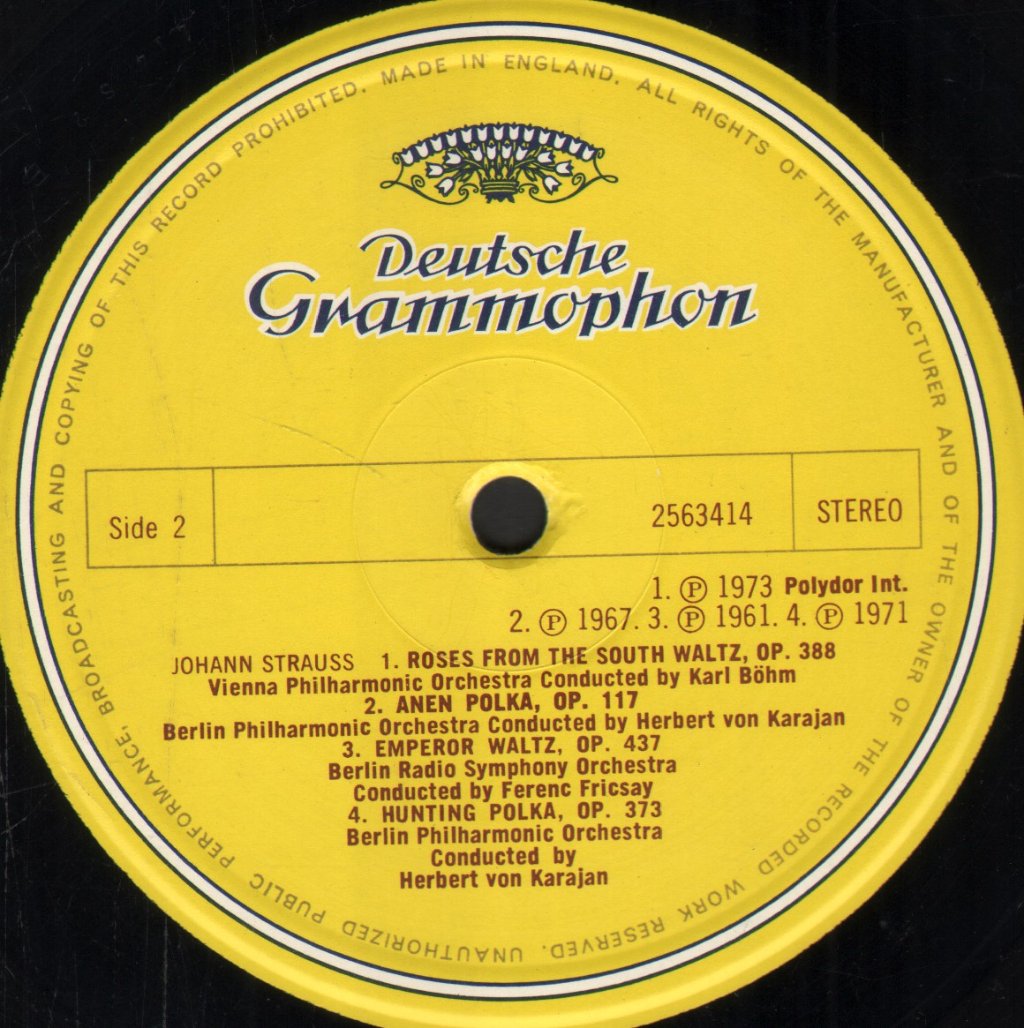 Karl Bohm / Herbert Von Karajan / Vienna Philharmonic / Berlin Philharmonic - Immortal Johann Strauss - Lp
