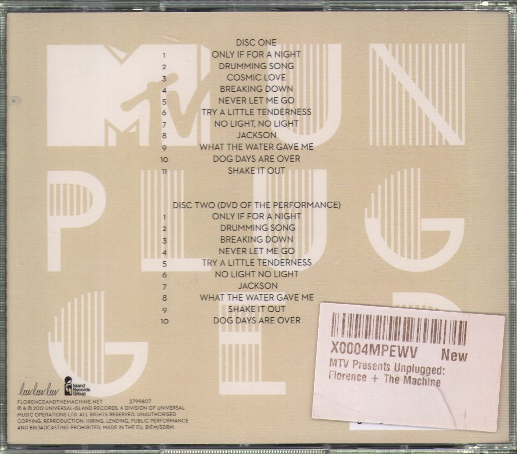 Florence And The Machine - MTV Unplugged - Cd/Dvd