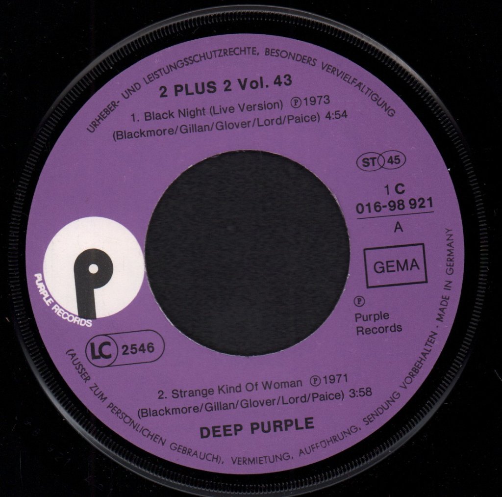 Deep Purple - 2 Plus 2 Vol 43 - 7 Inch