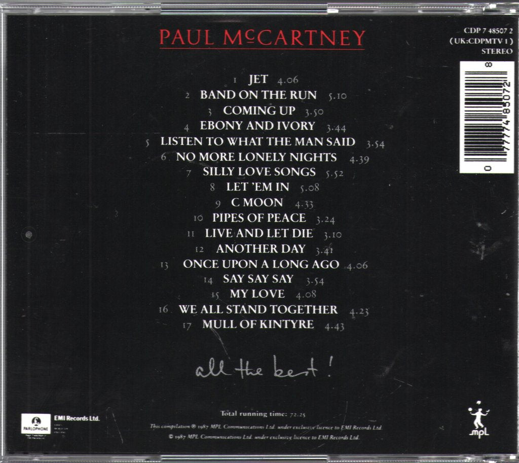 Paul McCartney - All The Best ! - Cd