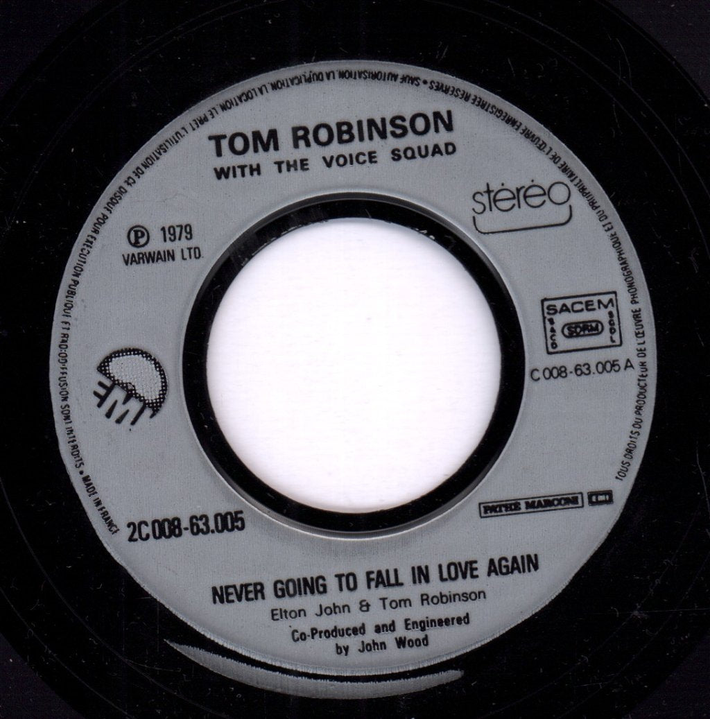 tom robinson with the voice squad (elton john) - Never Going To Fall In Love Again - 7 Inch