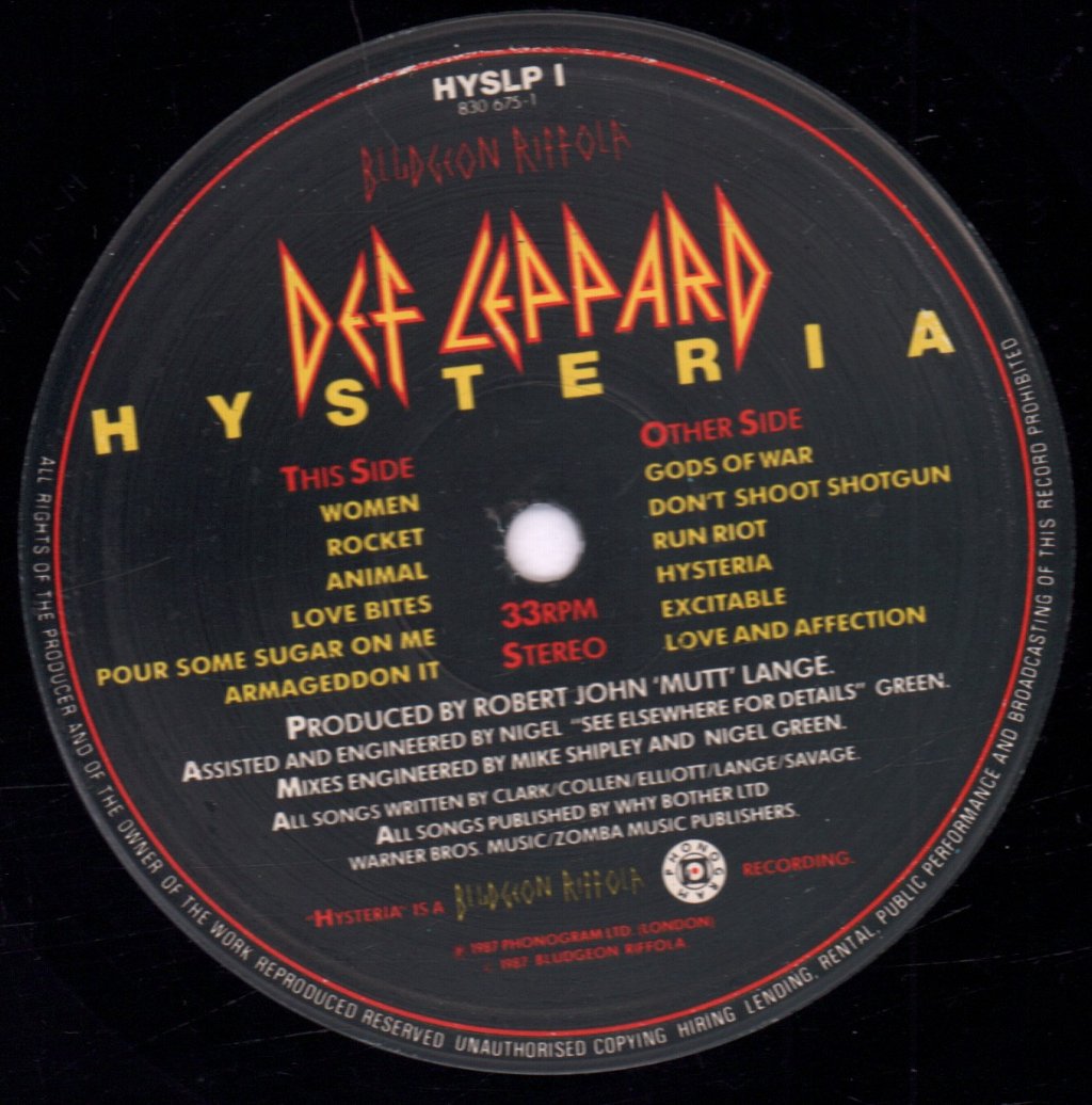 Def Leppard - Hysteria - Lp