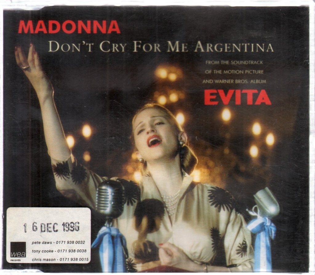 Madonna - Don't Cry For Me Argentina - Cd